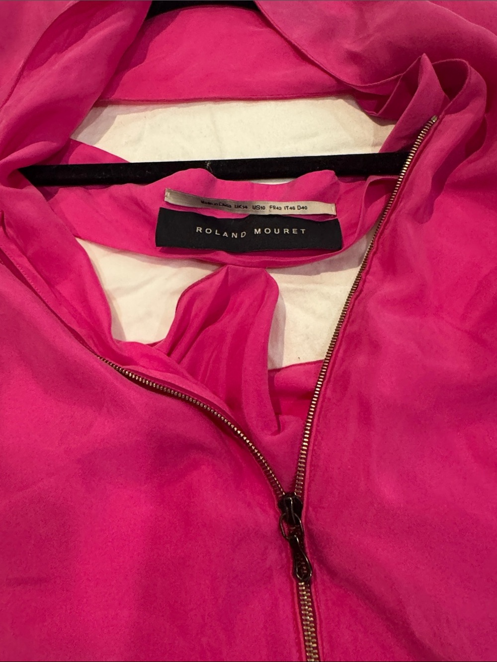 Roland Mouret Vibrant Pink Zip-Front Bomber Jacket